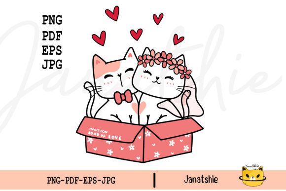 Adorable Feline Romance: Crafting with Two Cat Wedding Clipart
