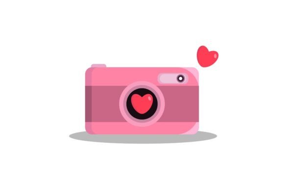 Capturing Moments in Pixels: The Wedding Heart Camera Vector Art
