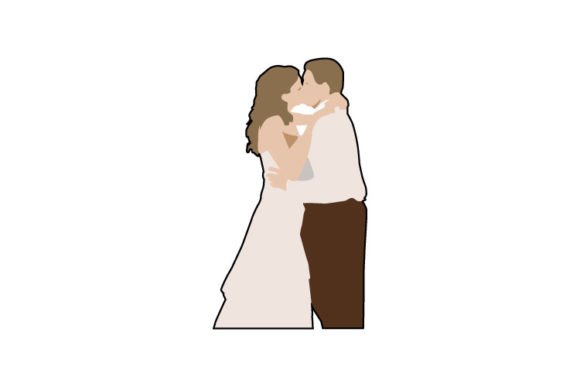 Portrait Wedding Kissing Couple: A Vector Art Guide