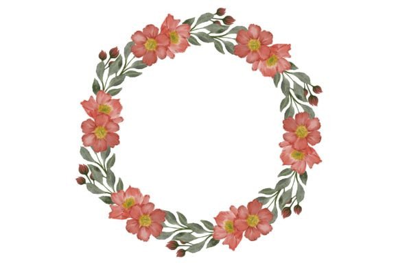 Red Flower Wreath: Your Go-To Floral Illustration for Wedding Cards