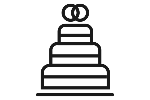 Sweet Details: The Wedding Cake Line Icon Set for Creative Projects