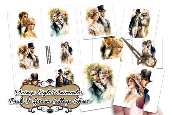 Timeless Romance: Your Vintage Bride & Groom Design Kit