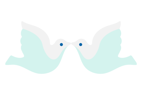Two White Doves Icon: Wedding Love Birds Design Symbolism