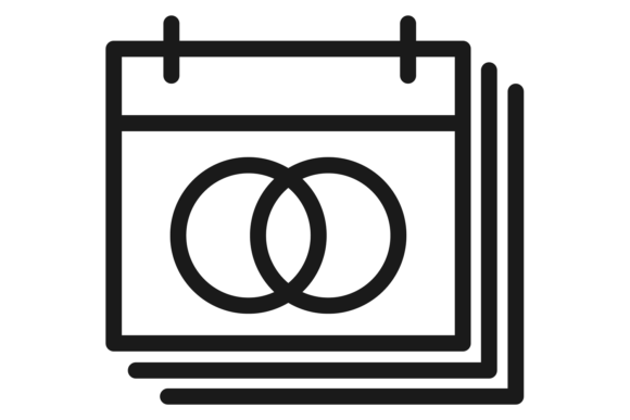 Wedding Date Line Icon: A Calendar Design for Modern Invitations